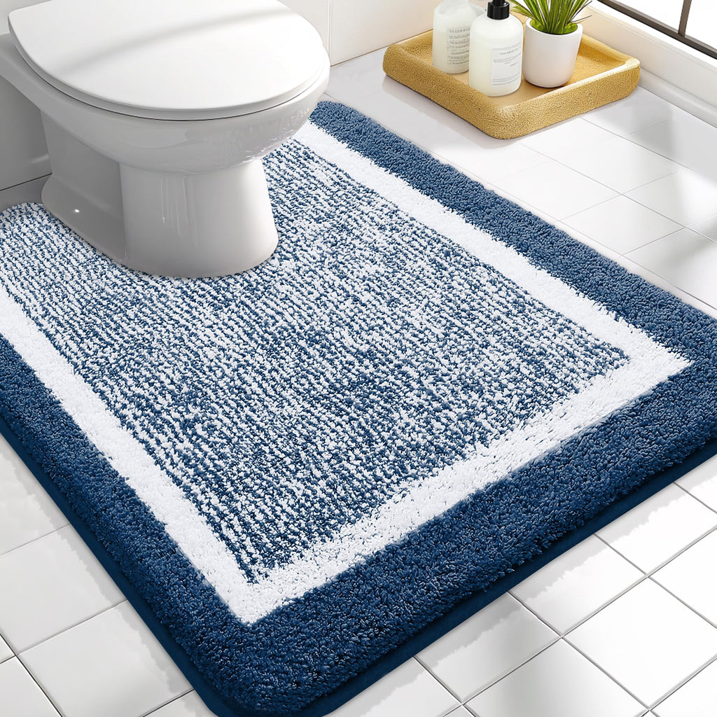 OLANLY Bathroom Rugs 36x24, Soft Absorbent Microfiber Bath Rugs, Grey