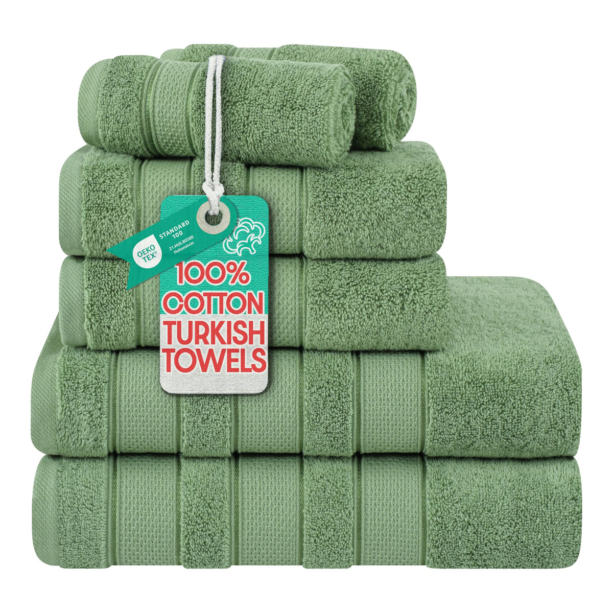 American Soft Linen Salem Turkish Bath Towel Set, 100% Cotton 600 GSM 6 Piece Towels for Bathroom, 2 Bath Towels 2 Hand Towels 2 Washcloths, Navy Blue