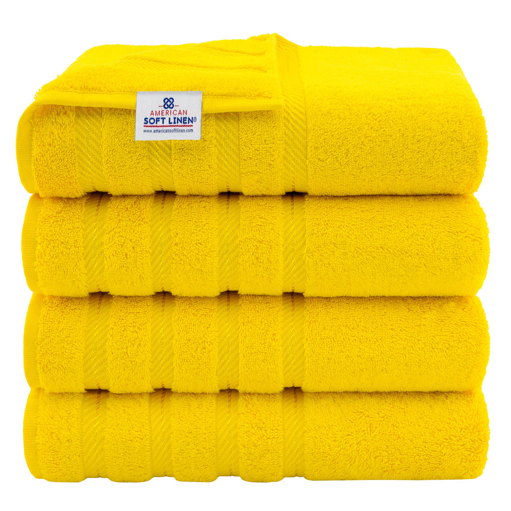American Soft Linen 100% Cotton Luxury Turkish Towels, 4 PC Bath Towel Set