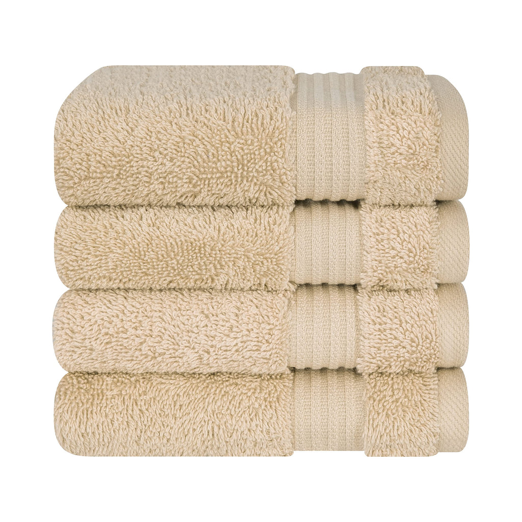 Cotton Paradise 100% Cotton Turkish Towel Set, Soft Absorbent Quick Dry, 6 Piece Towel Set, Beige