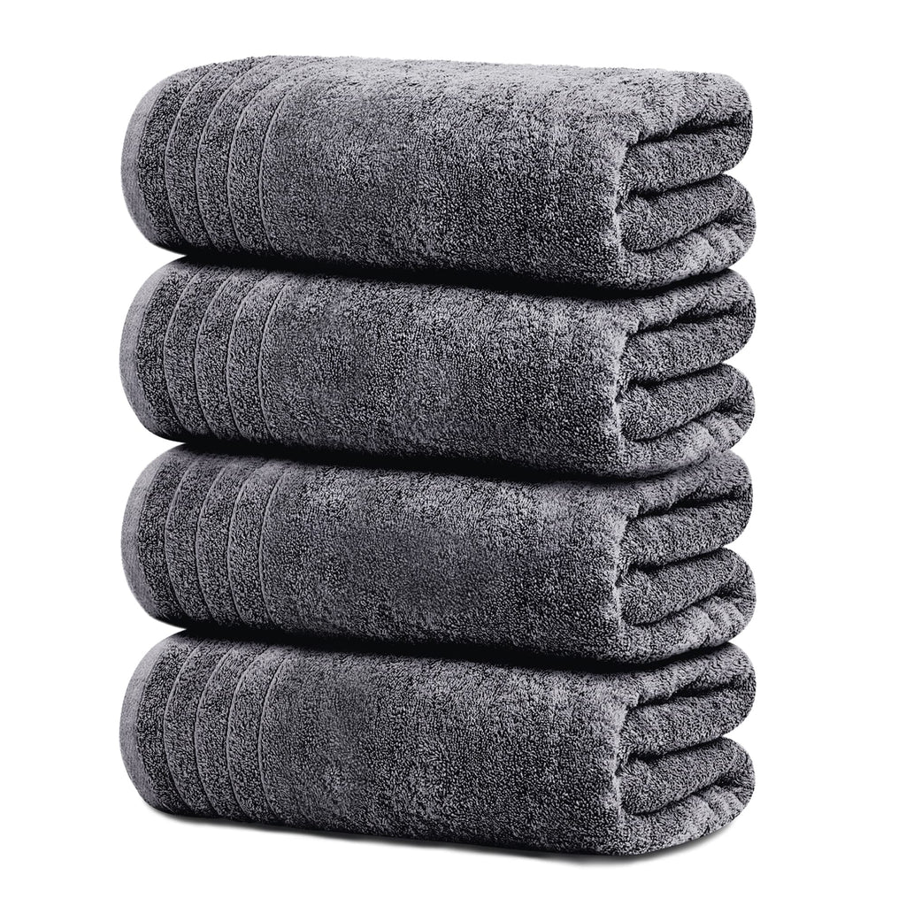 Tens Towels 4 Piece Extra Large Bath Towels 30 x 60 Inches, Beige