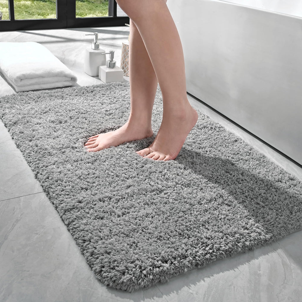 LOCHAS Bathroom Rug Runner 24x60 Inch, Bath Rugs Non Slip, Grey