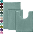 Urvoix Bathroom Rugs Sets 3 Piece, Non-Slip Chenille Bath Rug Set