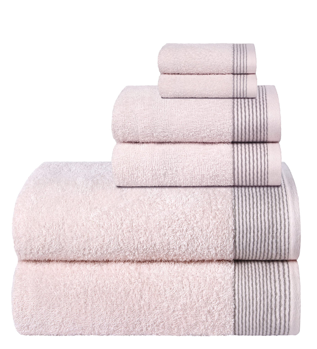 Belizzi Home 100% Cotton Ultra Soft 6 Pack Towel Set, Contains 2 Bath Towels 28x55 inchs, 2 Hand Towels 16x24 inchs & 2 Washcloths 12x12 inchs, Compact Lightweight & Highly Absorbant - Black