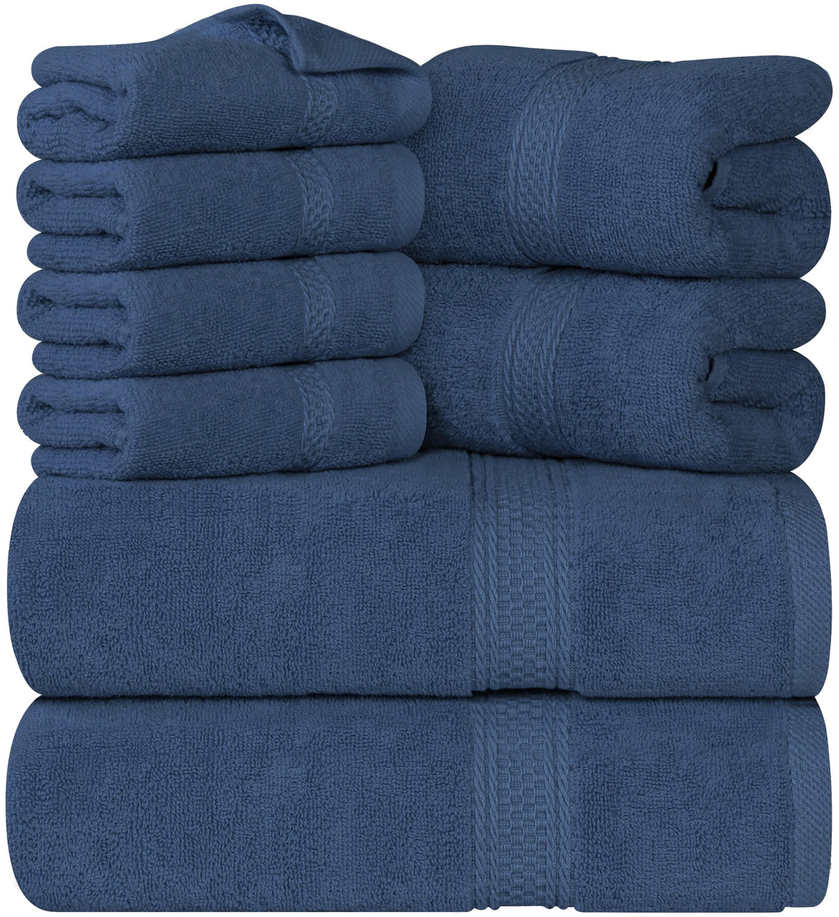 Utopia Towels 8-Piece Premium Towel Set, 2 Bath Towels, 2 Hand Towels, and 4 Wash Cloths, 600 GSM 100% Ring Spun Cotton Highly Absorbent Towels for Bathroom, Gym, Hotel, and Spa (Beige)