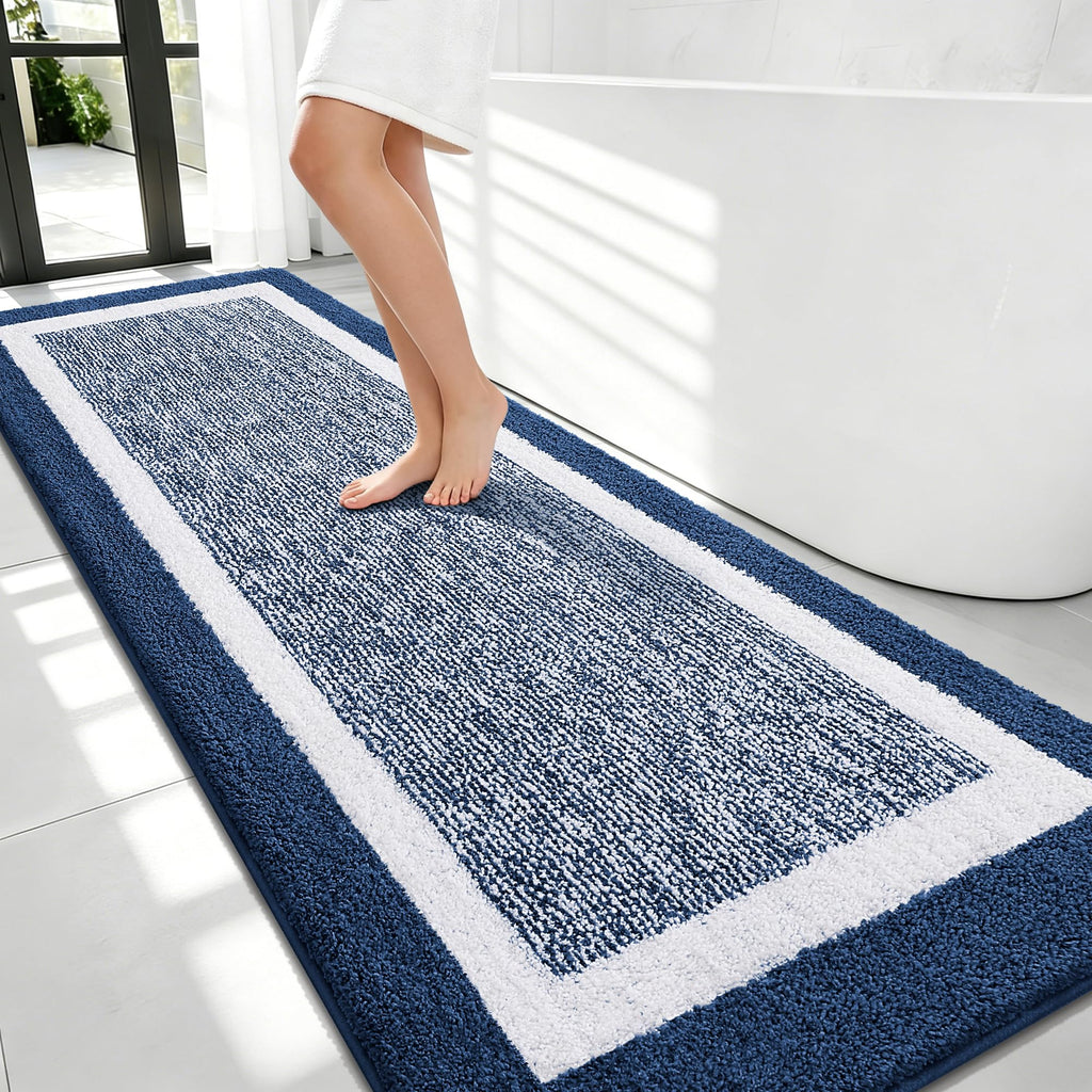 OLANLY Bathroom Rugs 36x24, Soft Absorbent Microfiber Bath Rugs, Grey
