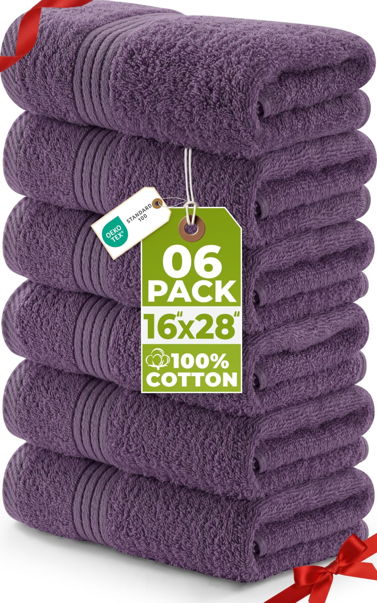 Utopia Towels 6 Piece Hand Towels Set, 16x28 in, 100% Cotton, Turquoise