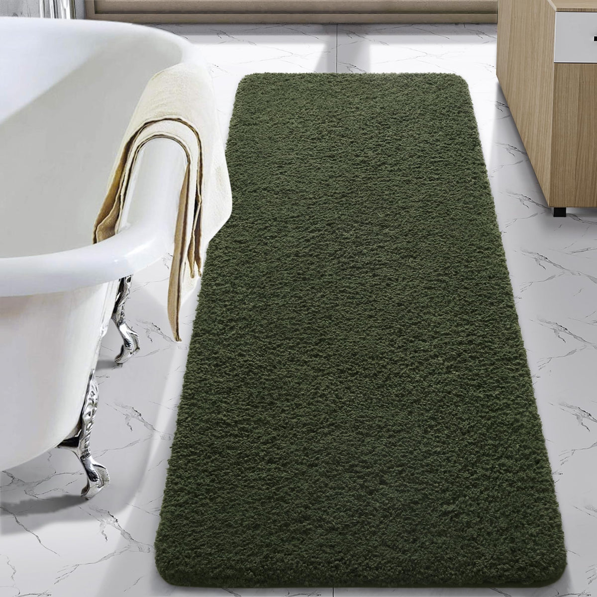 LOCHAS Bathroom Rug Runner 24x60 Inch, Bath Rugs Non Slip, Grey