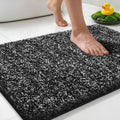 Yimobra Non Slip Machine Washable Bathroom Rug 32x20 Light Blue and White