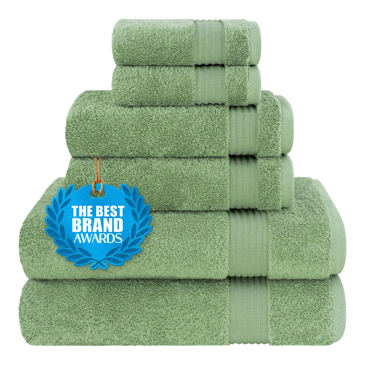 Cotton Paradise 100% Cotton Turkish Towel Set, Soft Absorbent Quick Dry, 6 Piece Towel Set, Navy Blue