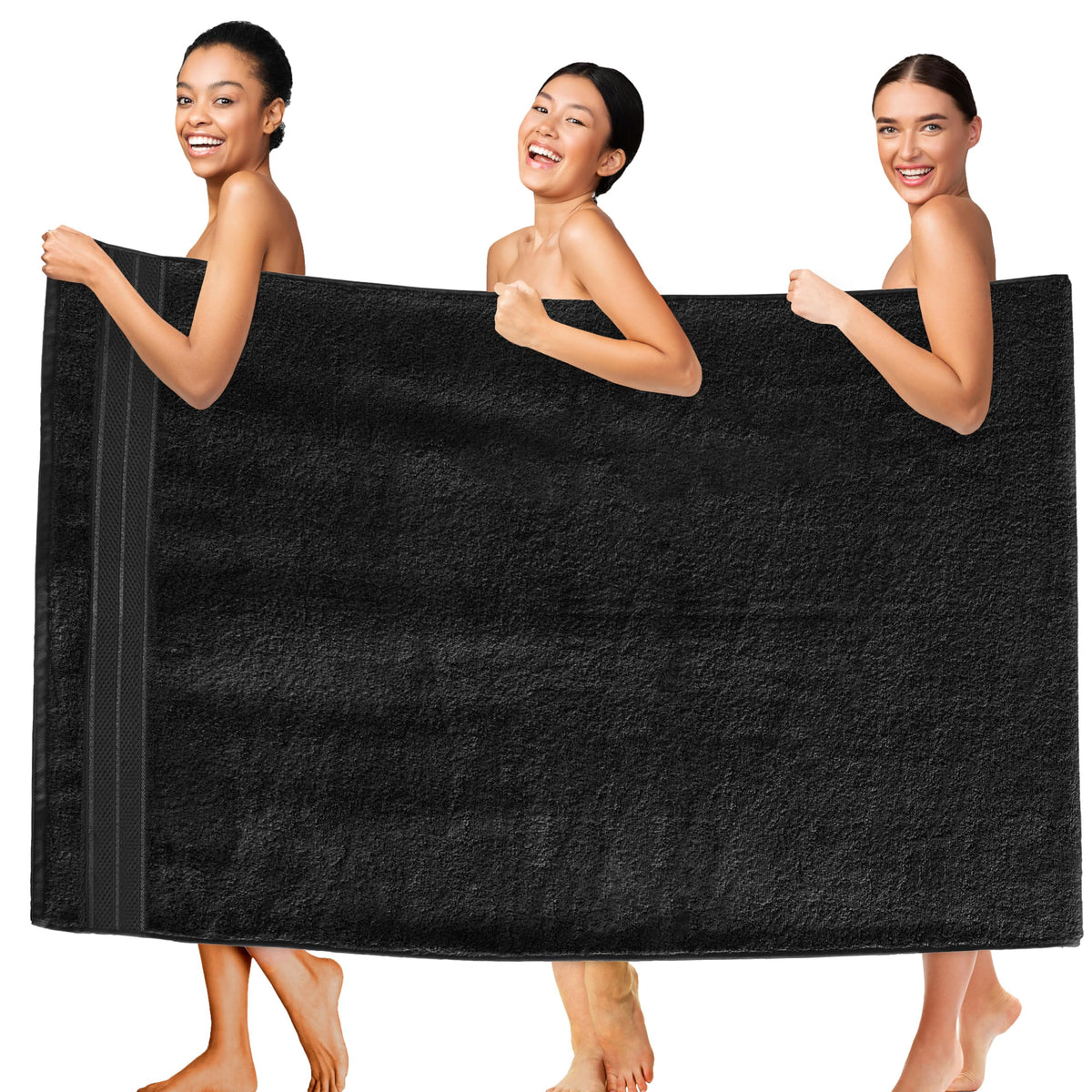 Elegant Comfort Luxury 6-Piece Towel Set, Premium Soft 100% Turkish Cotton, Three Line Popcorn Design 2 Bath Towels, 2 Hand Towels and 2 Washcloths Towel Set-Quick-Drying and Absorbent, Vibrant Orange