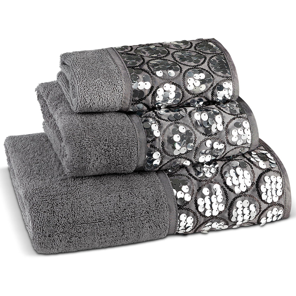 Zahari Home Spindle Modern Bathroom Towel Set - 3 Piece Bath, Hand, and Wash Towels - Classic Luxury Contemporary Decor - Beautiful Gold Unique Design Bath Ensemble
