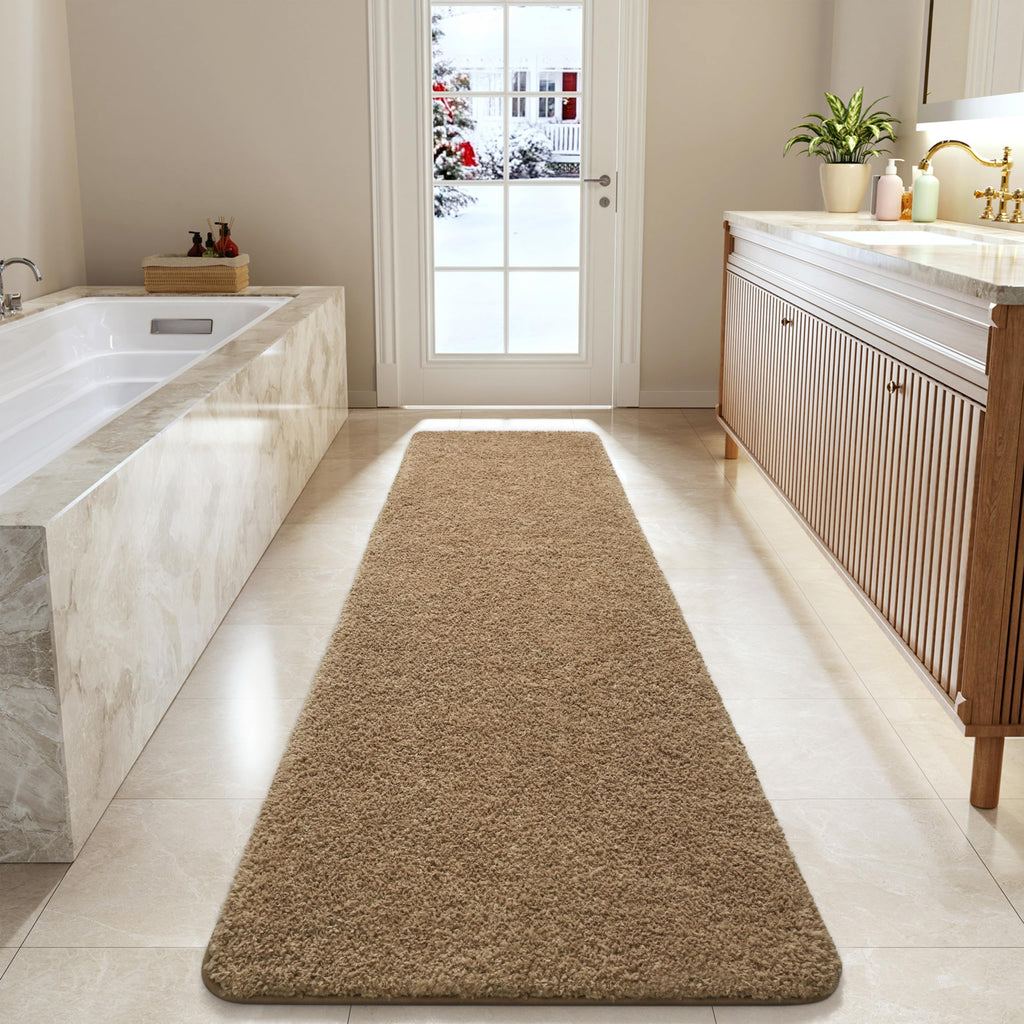 LOCHAS Bathroom Rug Runner 24x60 Inch, Bath Rugs Non Slip, Grey