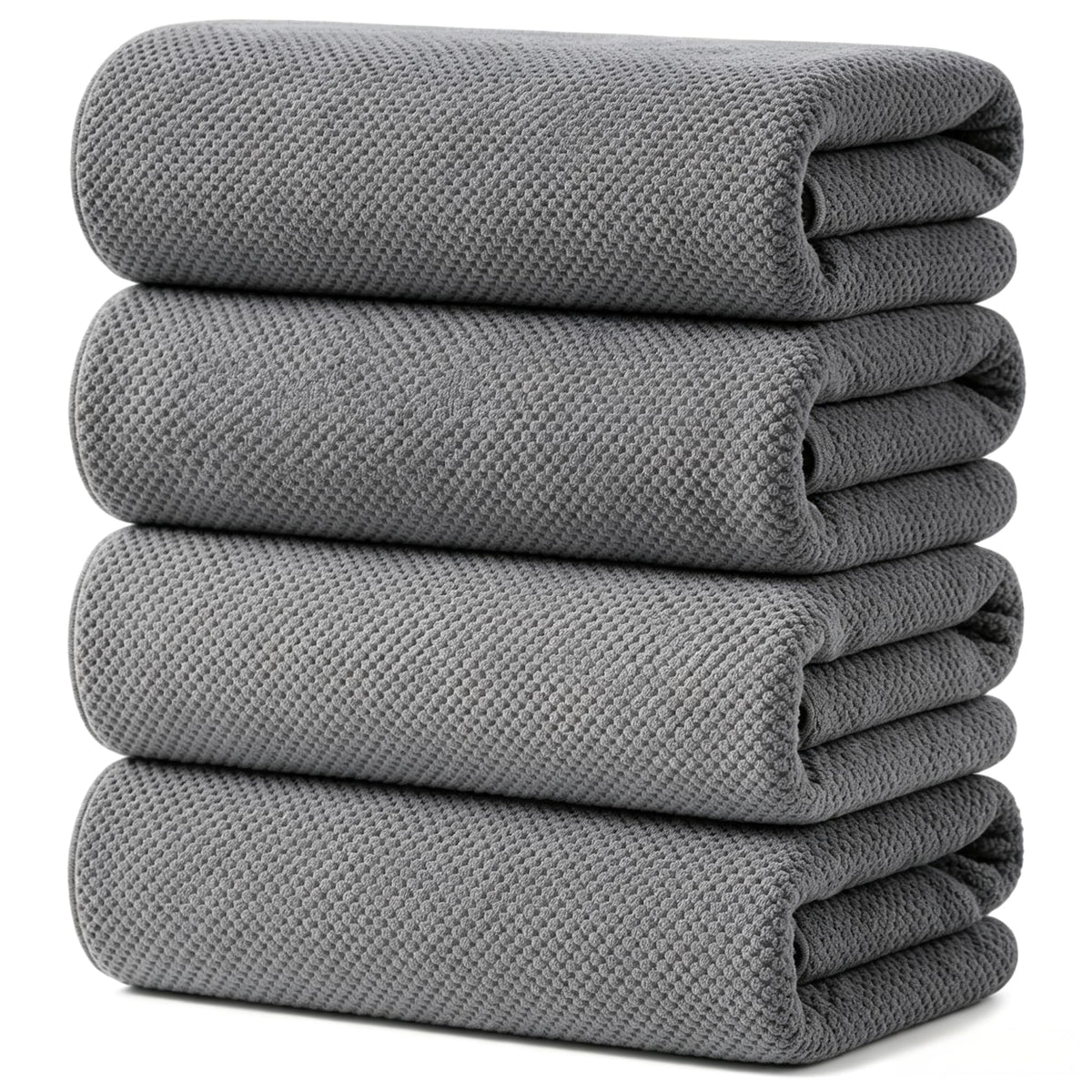 4 Pack Microfiber Bath Towels Set,Soft and Super Absorbent Bath Towel, Quick Dry Large Towels for Bathroom, Spa,Swinming Pool Party,Gym 54 x 27 in Multicolor（Blue、Pink、Off White、Grey）