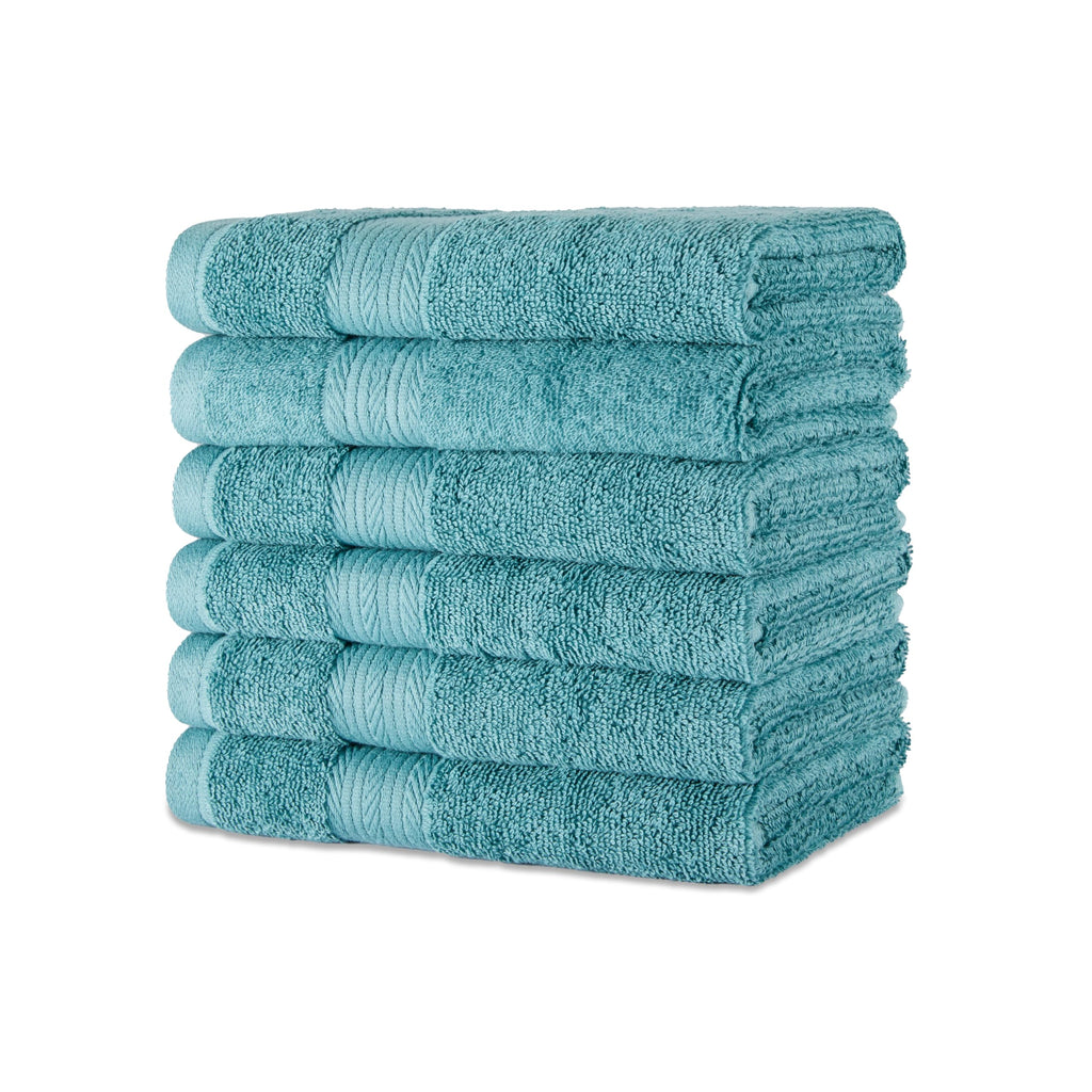 Amazon Basics 6-Piece Fade-Resistant 100% Cotton Towel Set for Bathroom, Soft and Absorbent, 2 Bath Towels, 2 Hand Towels, 2 Washcloths, Gray