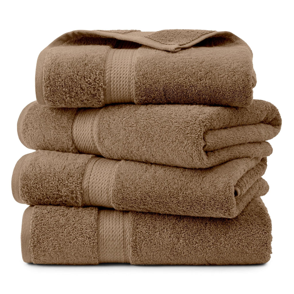 SUPERIOR Egyptian Cotton Plush & Absorbent, Hand Towel Set of 4, Cream
