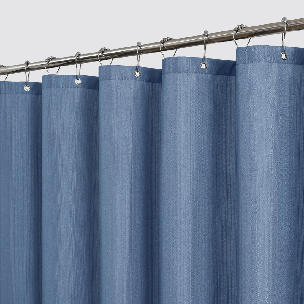 2-in-1 Waterproof Textured Fabric Shower Curtain, 72W x 72L, Cream