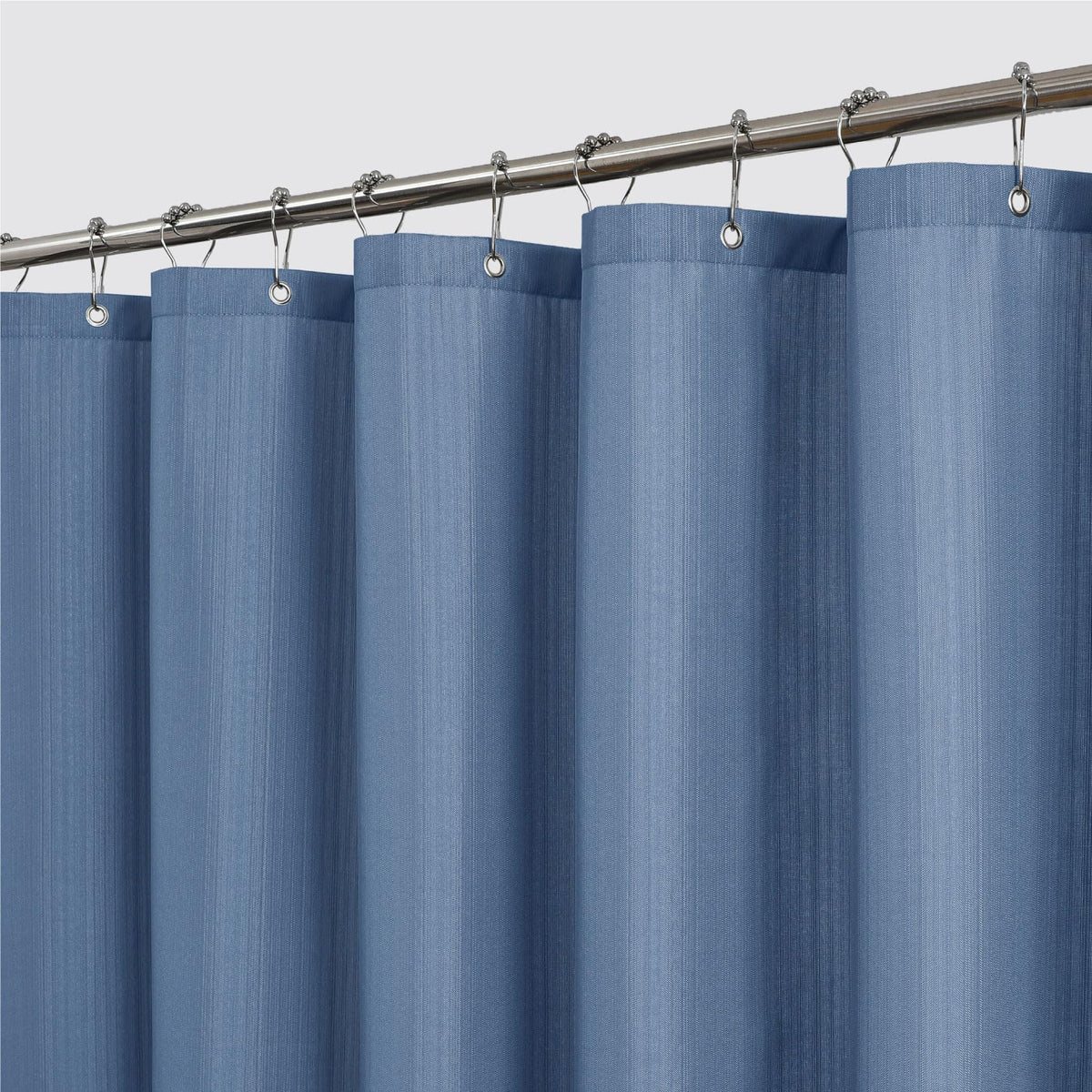 2-in-1 Waterproof Textured Fabric Shower Curtain, 72W x 72L, Cream