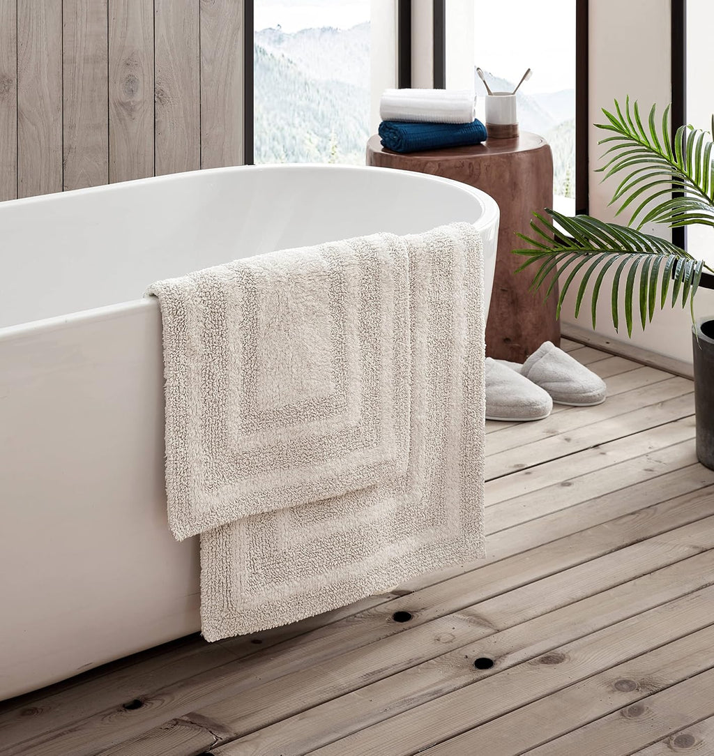 Eddie Bauer - 100% Cotton Bath Rugs, Absorbent Plush Bathroom Mats, 2 Pack