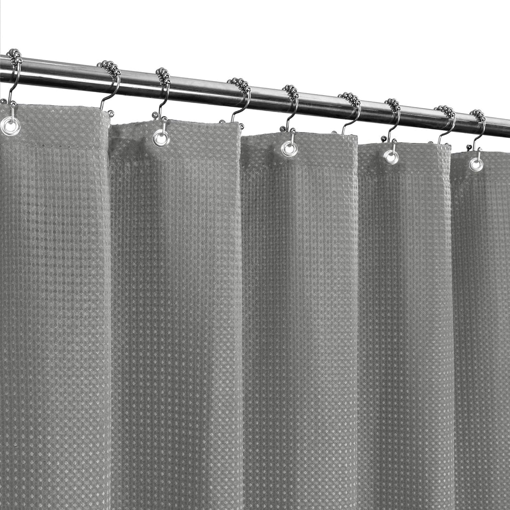 Barossa Design 42x84 Extra Long Stall Shower Curtain Waffle Weave White