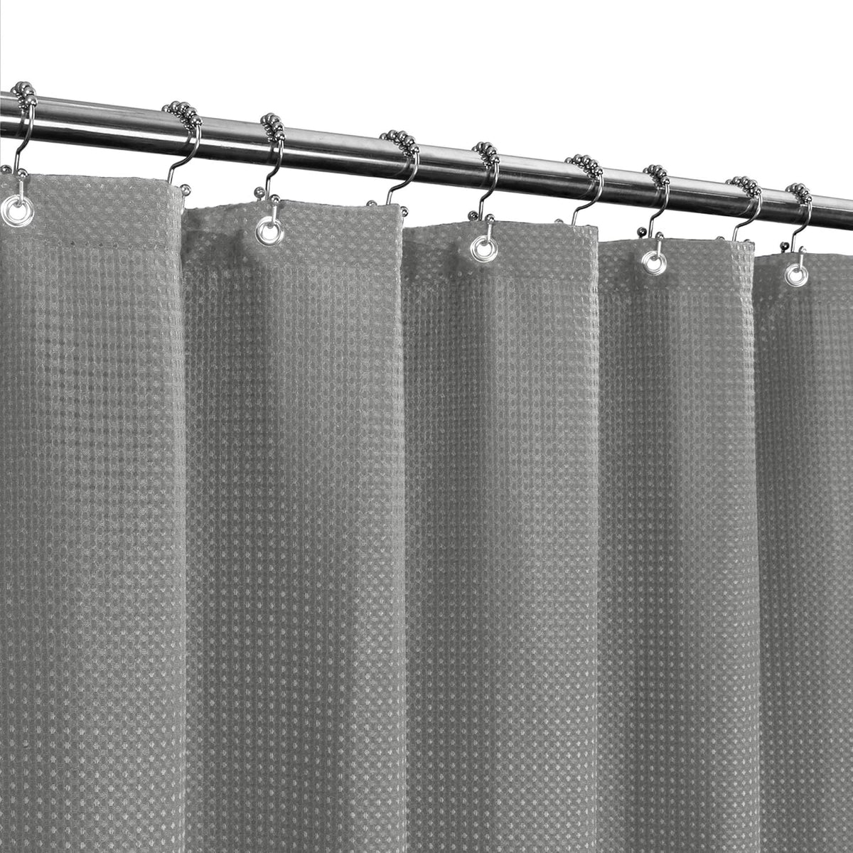 Barossa Design 42x84 Extra Long Stall Shower Curtain Waffle Weave White