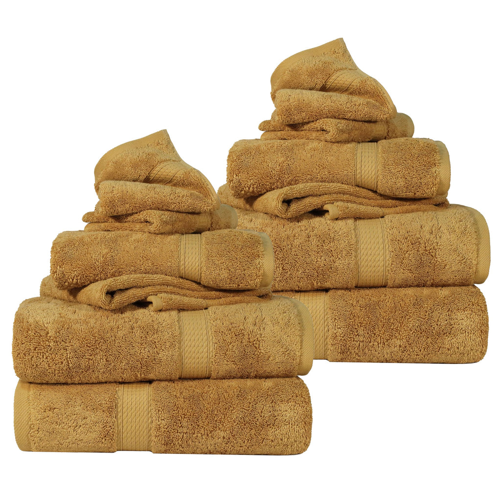 SUPERIOR Egyptian Cotton Plush & Absorbent, Hand Towel Set of 4, Cream