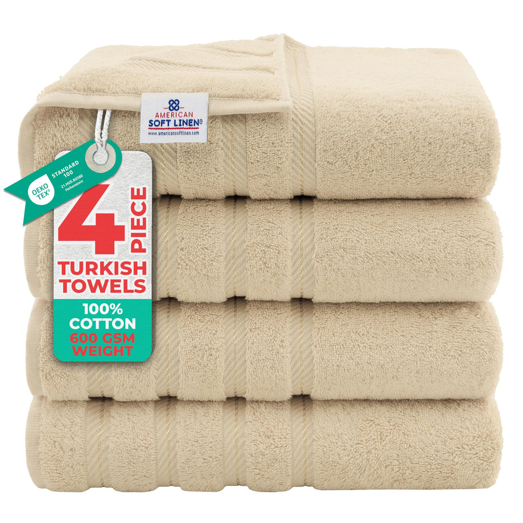 American Soft Linen 100% Cotton Luxury Turkish Towels, 6 Piece Towel Set