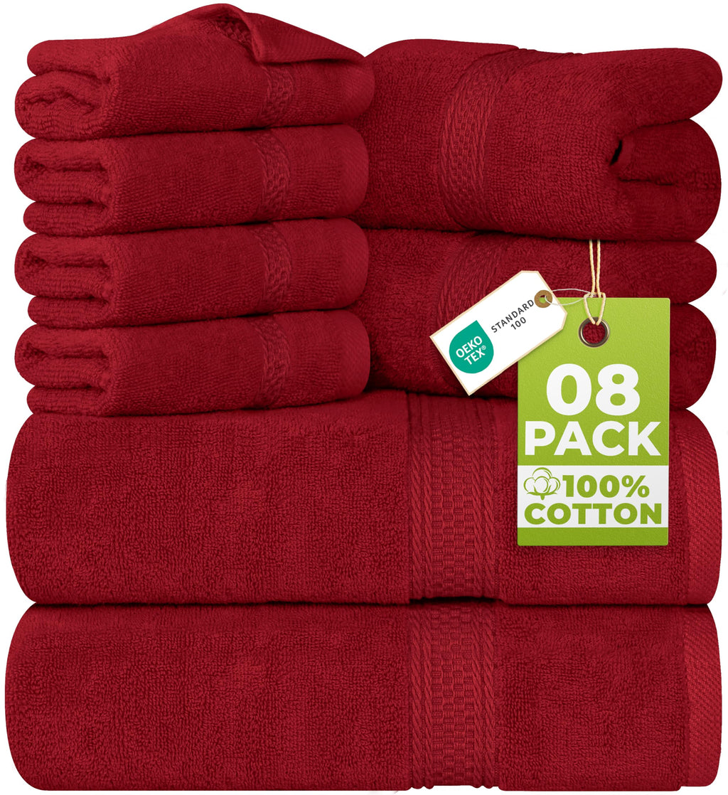 Utopia Towels 8 Piece Majestic Plush Luxury Towel Set, Cotton, Teal