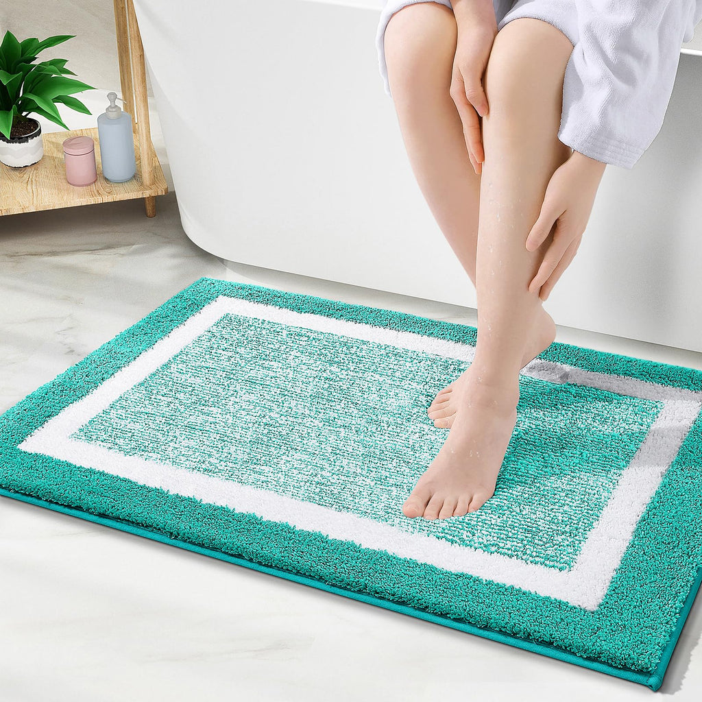 OLANLY Bathroom Rugs 36x24, Soft Absorbent Microfiber Bath Rugs, Grey