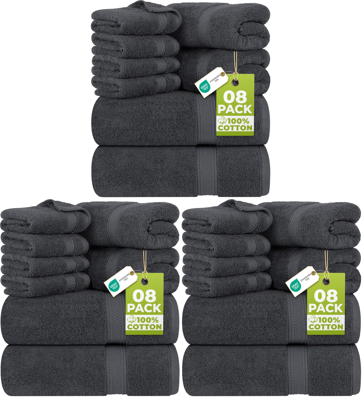 Utopia Towels 8 Piece Majestic Plush Luxury Towel Set, Cotton, Teal