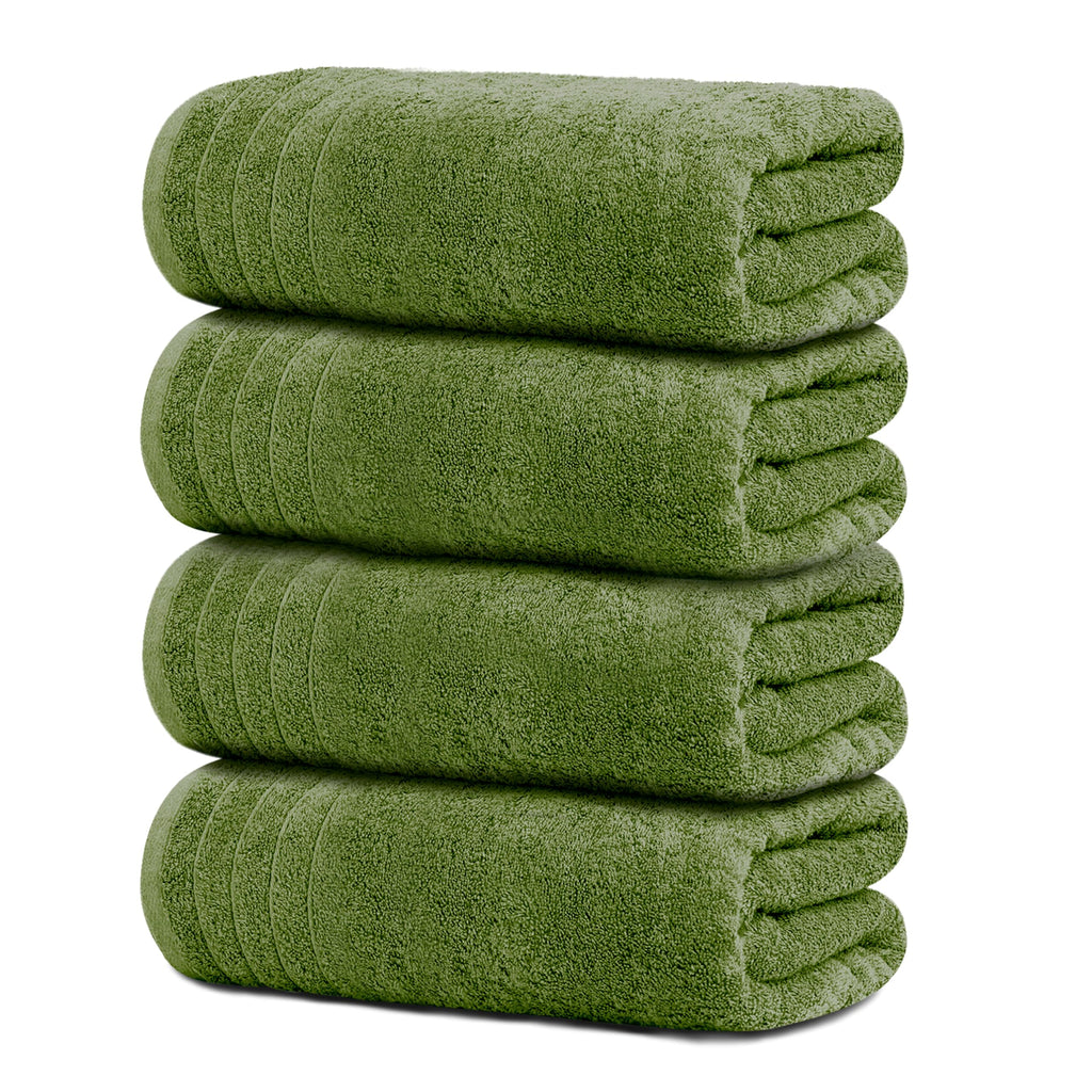 Tens Towels 4 Piece Extra Large Bath Towels 30 x 60 Inches, Beige