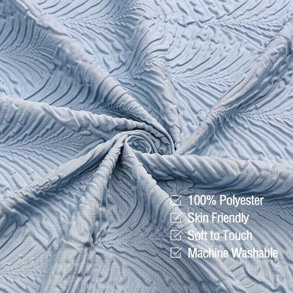 Gibelle Fog Blue Shower Curtain for Bathroom, Farmhouse Bath Curtain 72x72