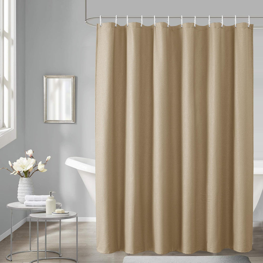 OVZME Berry Cute Shower Curtain, Embossed Textured Fabric Shower Curtain for Bathroom - Soft Cloth & Hotel Spa Luxury, Water Repellent, Machine Washable Shower Curtain, 72X72, Lemon Yellow