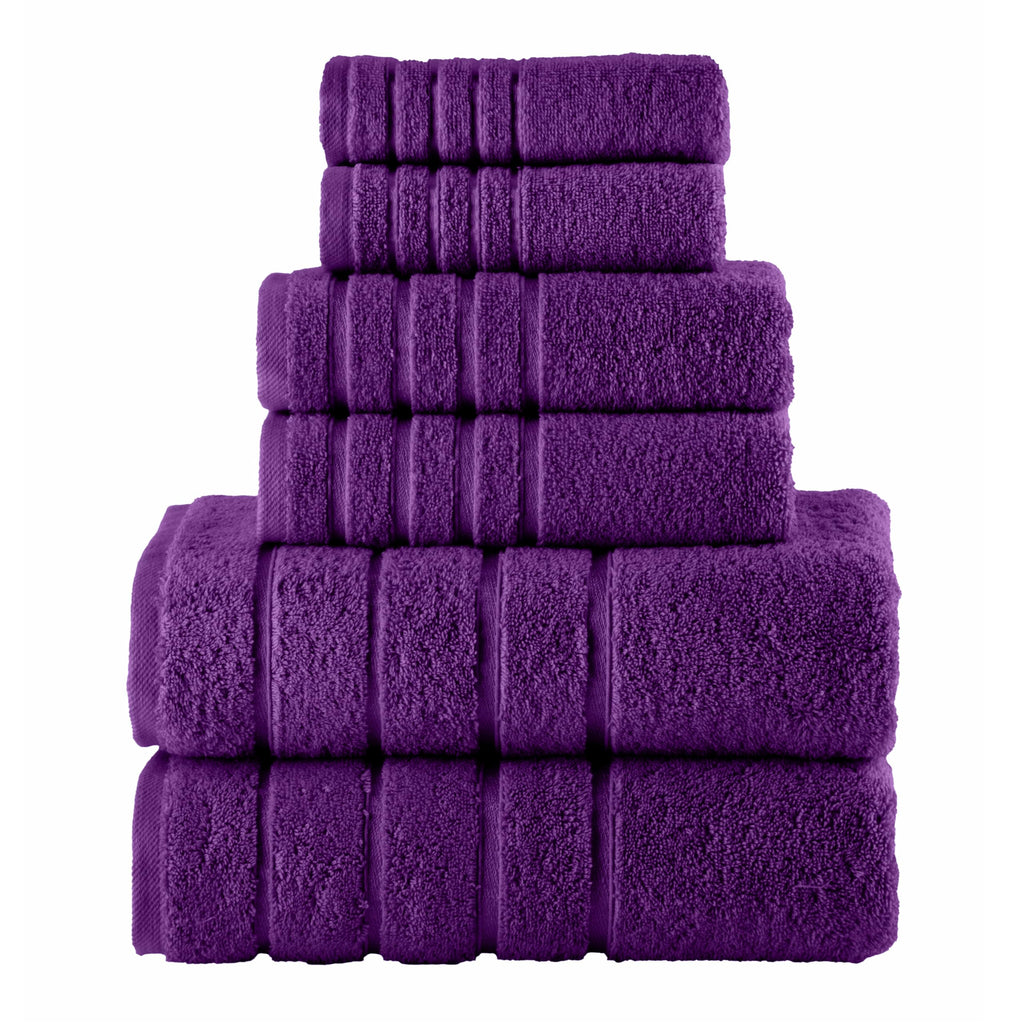 Elegant Comfort 4 Lines Viscose Stripe 6-Piece Premium Towel Set - 100% Turkish Cotton High Absorbent Luxury Bathroom Towels – Includes 2 Washcloths, 2 Hand Towels and 2 Bath Towels Set, Gold