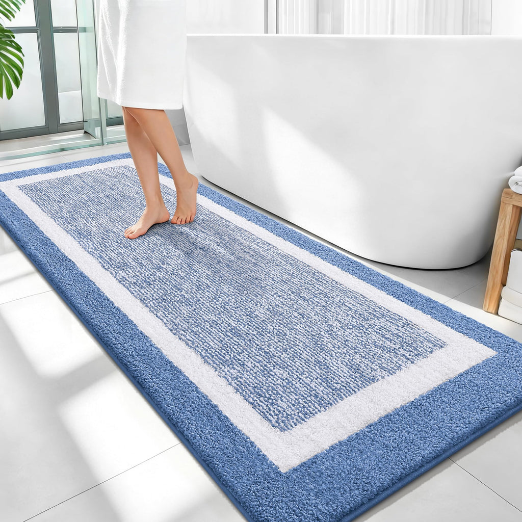 OLANLY Bathroom Rugs 36x24, Soft Absorbent Microfiber Bath Rugs, Grey