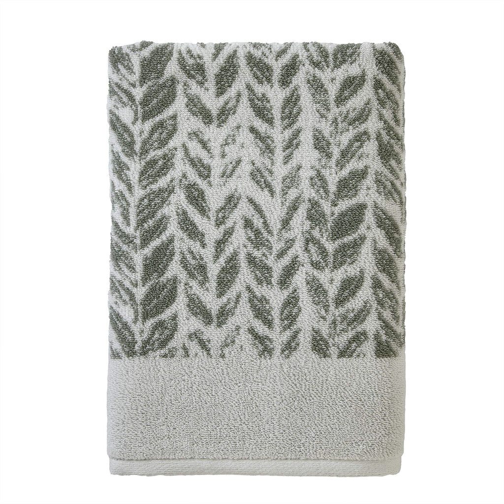 SKL Home Distressed Leaves Hand Towel Set-2pc, Turkish Cotton, Denim Blue