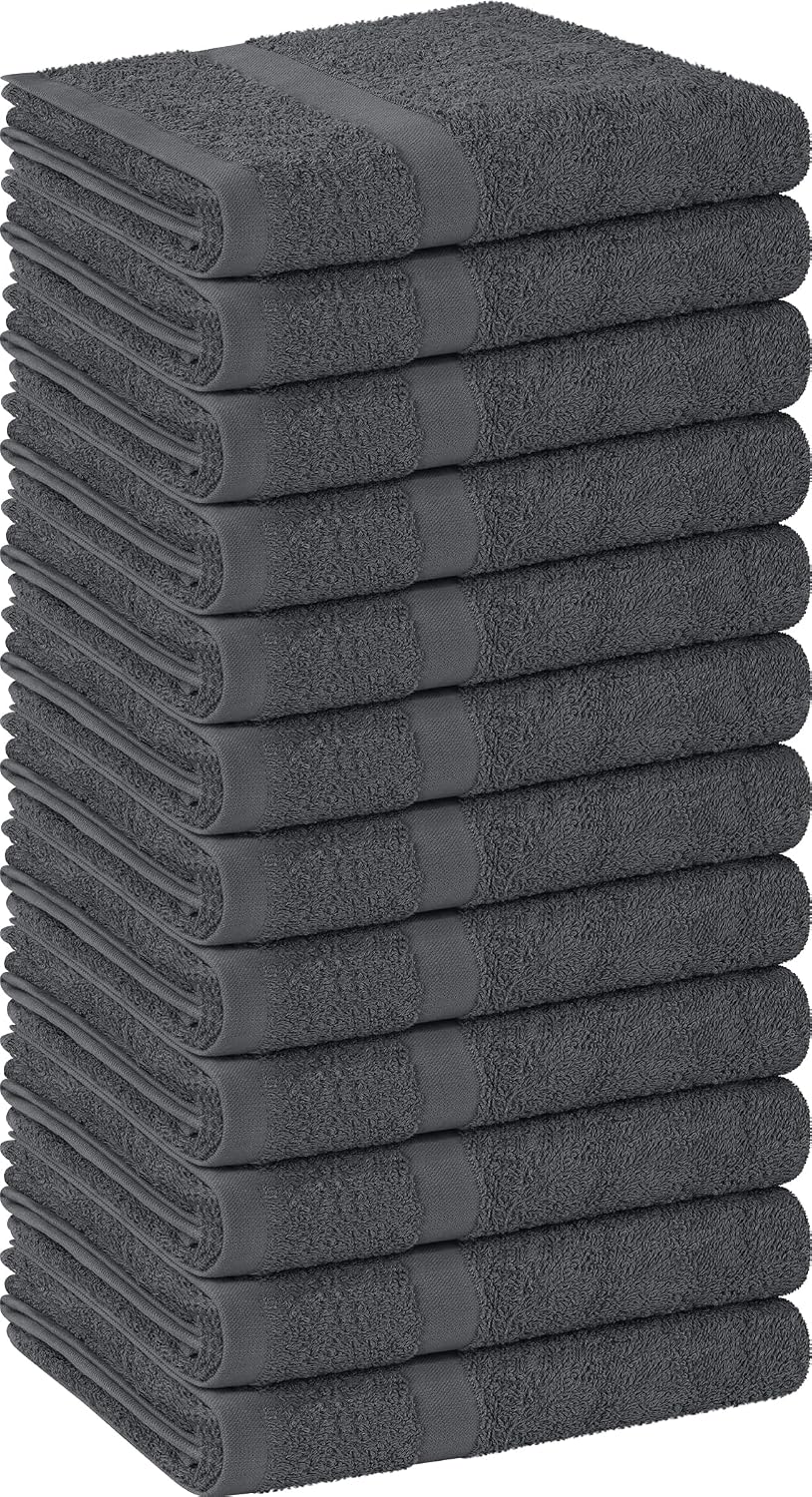 Utopia Towels Salon Towels, Pack of 12, 16x27 in, 100% Cotton, Grey