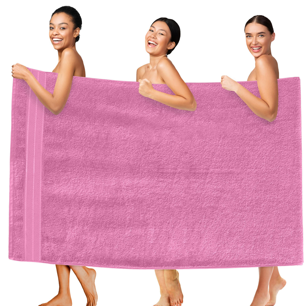 Elegant Comfort Luxury 6-Piece Towel Set, Premium Soft 100% Turkish Cotton, Three Line Popcorn Design 2 Bath Towels, 2 Hand Towels and 2 Washcloths Towel Set-Quick-Drying and Absorbent, Vibrant Orange