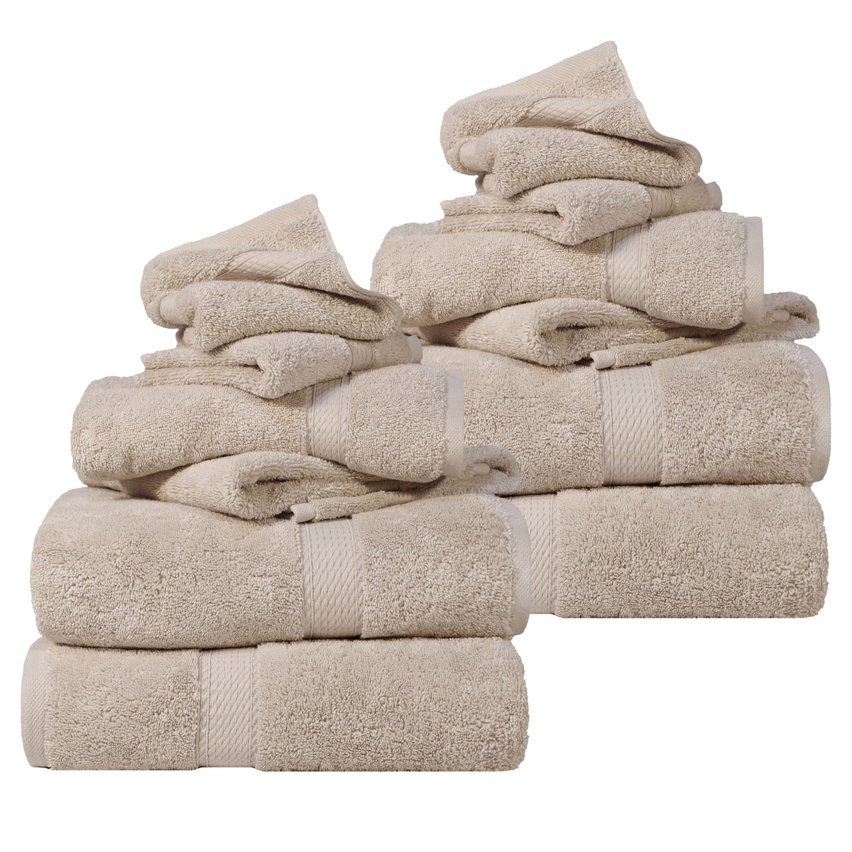 SUPERIOR Egyptian Cotton Plush & Absorbent, Hand Towel Set of 4, Cream
