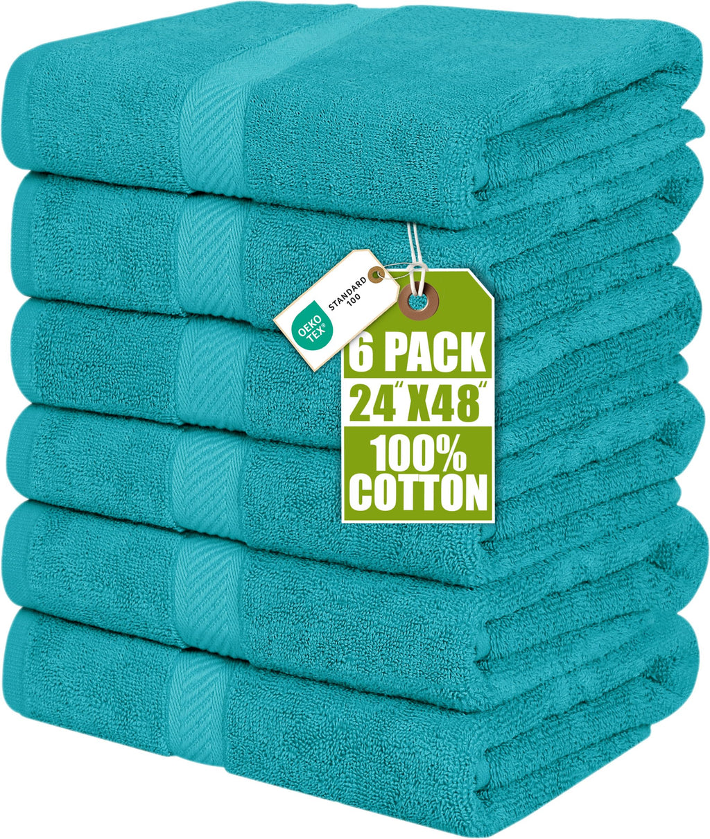 Utopia Towels 6 Pack Medium Bath Towels, 24x48 in, 500 GSM Cotton, Grey