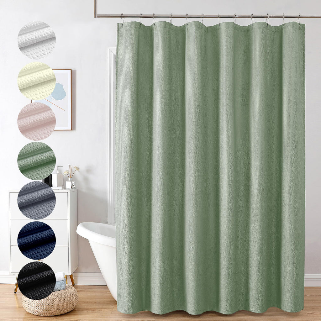 OVZME Berry Cute Shower Curtain, Embossed Textured Fabric Shower Curtain for Bathroom - Soft Cloth & Hotel Spa Luxury, Water Repellent, Machine Washable Shower Curtain, 72X72, Lemon Yellow