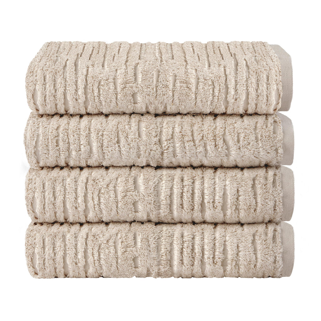SKL Home CloudSoft Bath Towel Set, 6-Piece, 100% Cotton Luxury, Oatmeal
