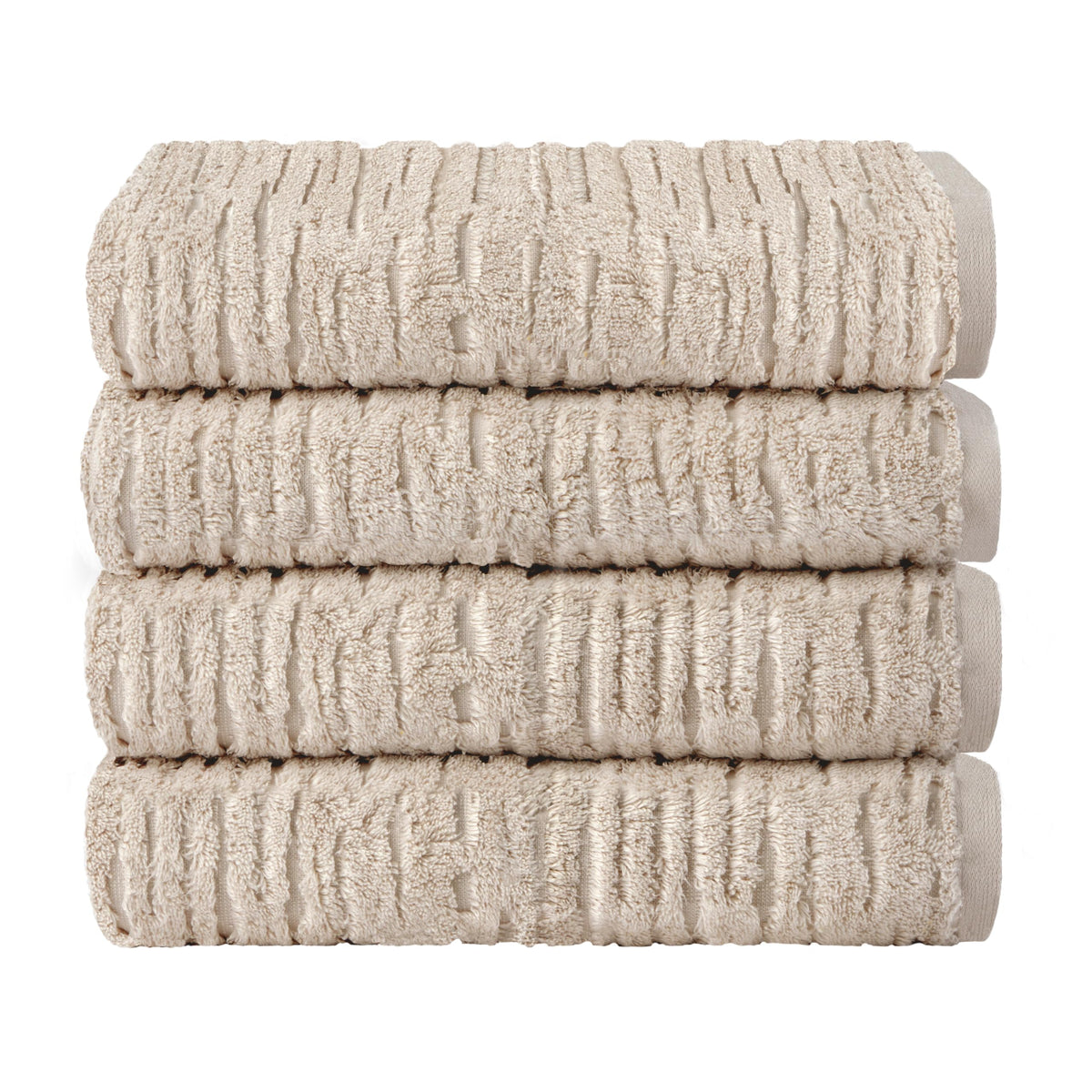 SKL Home CloudSoft Bath Towel Set, 6-Piece, 100% Cotton Luxury, Oatmeal