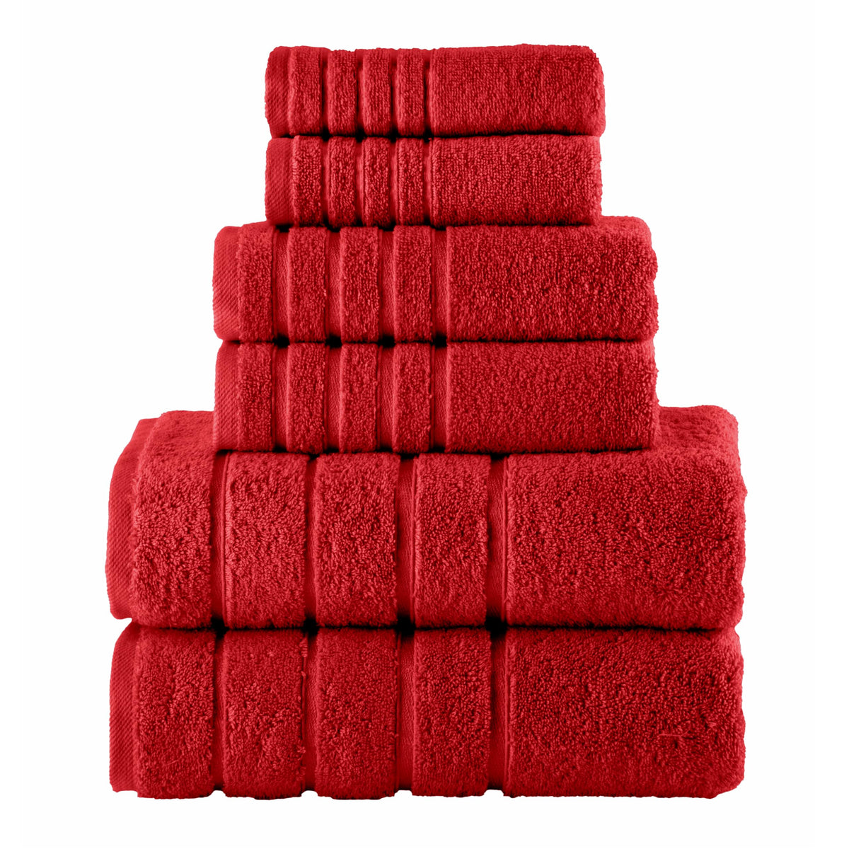 Elegant Comfort 4 Lines Viscose Stripe 6-Piece Premium Towel Set - 100% Turkish Cotton High Absorbent Luxury Bathroom Towels – Includes 2 Washcloths, 2 Hand Towels and 2 Bath Towels Set, Gold
