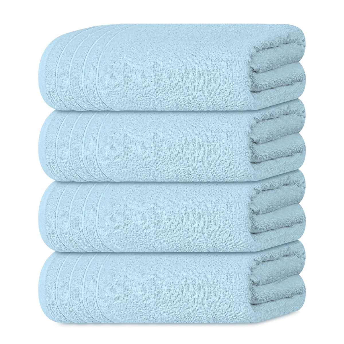 Tens Towels 4 Piece Extra Large Bath Towels 30 x 60 Inches, Beige