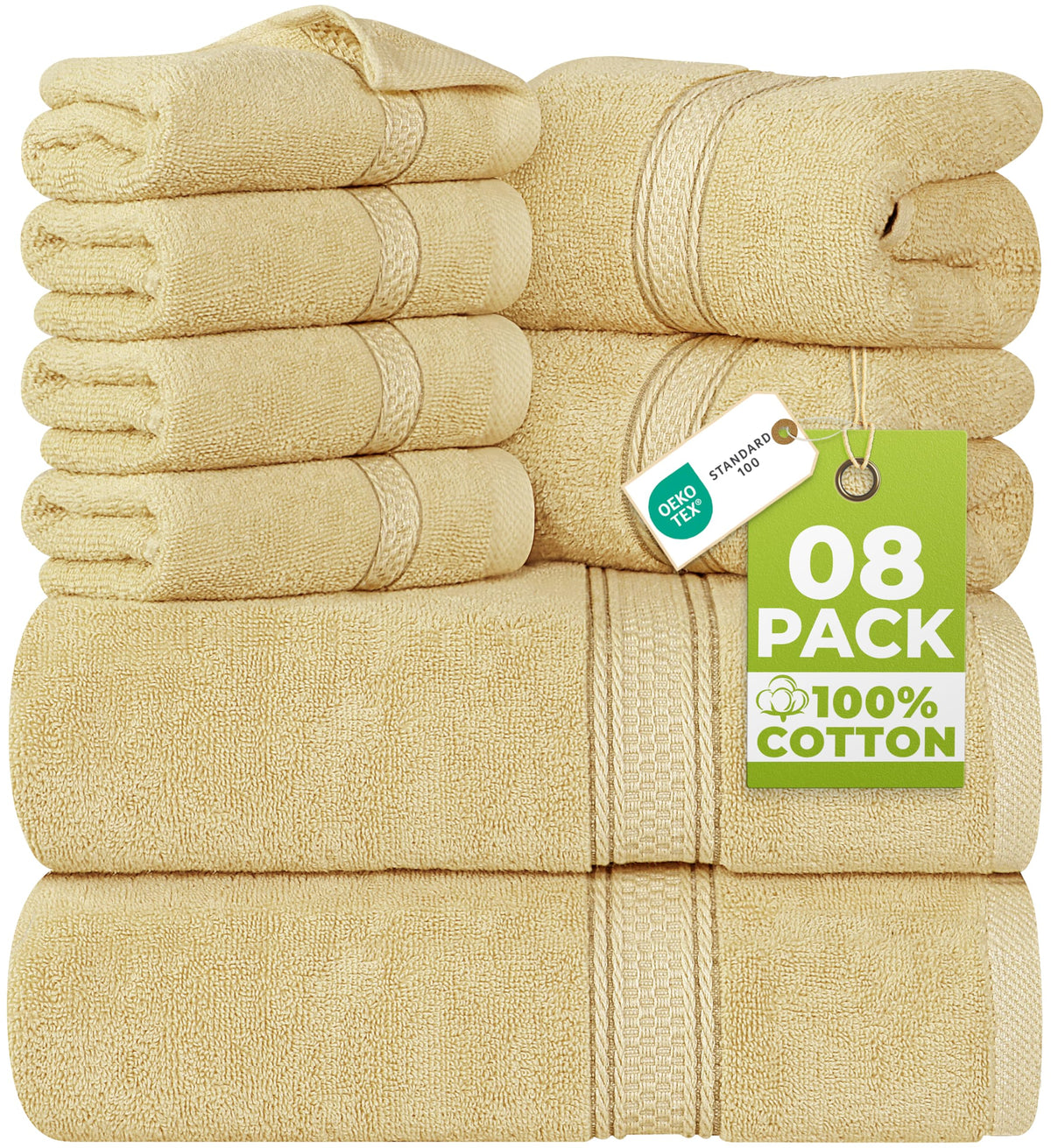 Utopia Towels 8 Piece Majestic Plush Luxury Towel Set, Cotton, Teal