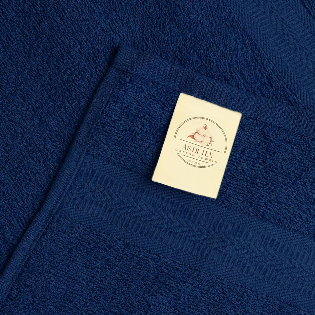 Bath Towels Pack of 6 – 24" x 48" – 100% Cotton Terry, Soft, Quick-Dry & Highly Absorbent – Navy Blue Towels for Bathroom, Spa, Gym, Hotel, Pool & Everyday Use