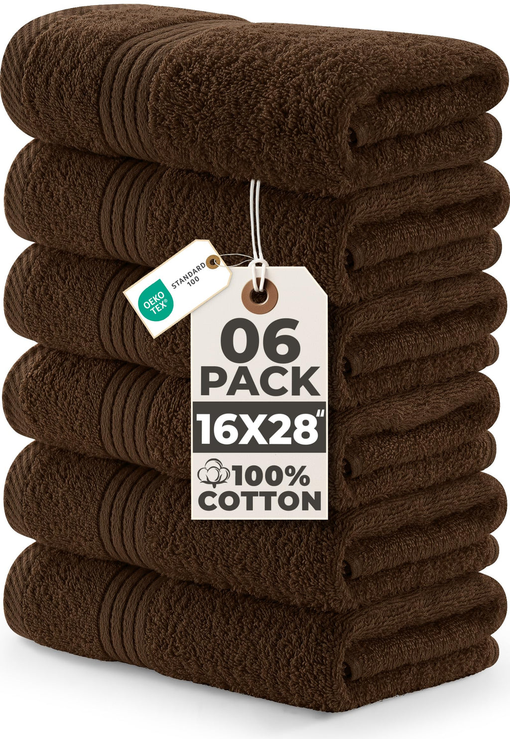 Utopia Towels 6 Piece Hand Towels Set, 16x28 in, 100% Cotton, Turquoise