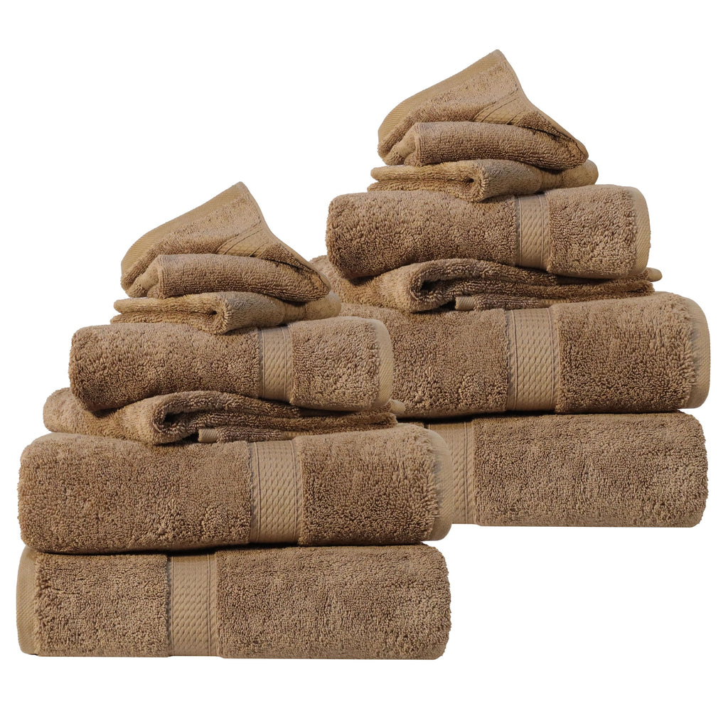 SUPERIOR Egyptian Cotton Plush & Absorbent, Hand Towel Set of 4, Cream