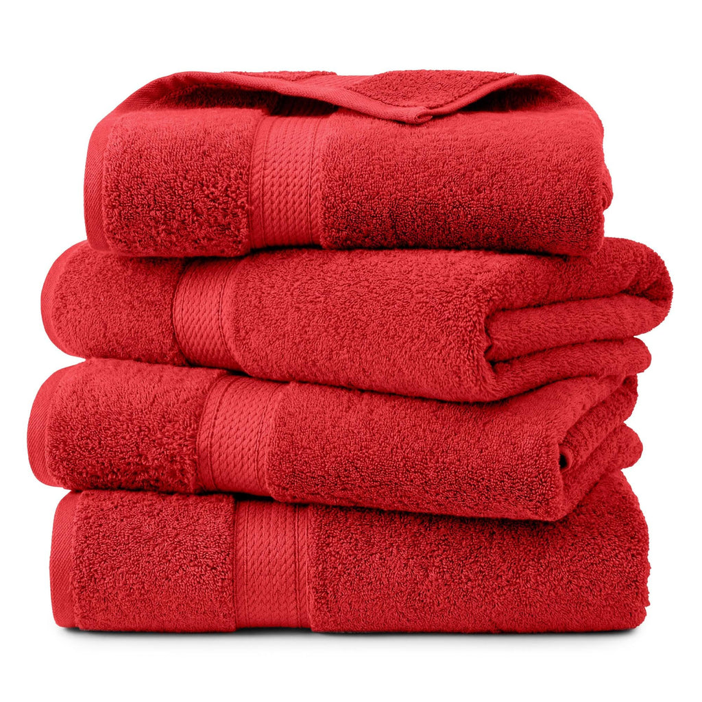 SUPERIOR Egyptian Cotton Plush & Absorbent, Hand Towel Set of 4, Cream